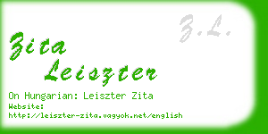 zita leiszter business card